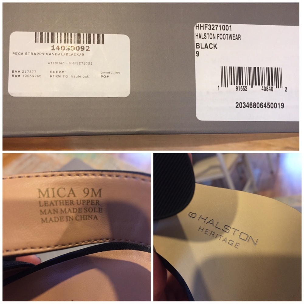 NEW Halston Heritage Mica Strappy Sandals 9 Black heels metallic - Picture 7 of 8